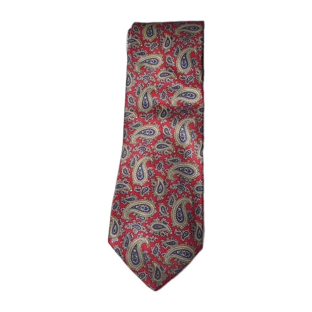 Etienne Aigner Mens Red And Blue Paisley Silk Tie